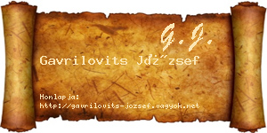 Gavrilovits József névjegykártya