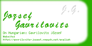 jozsef gavrilovits business card