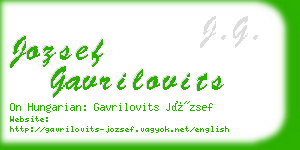 jozsef gavrilovits business card